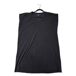 Eileen Fisher T-Shirt Dress Womens Medium Black Excellent Organic Cotton V-Neck